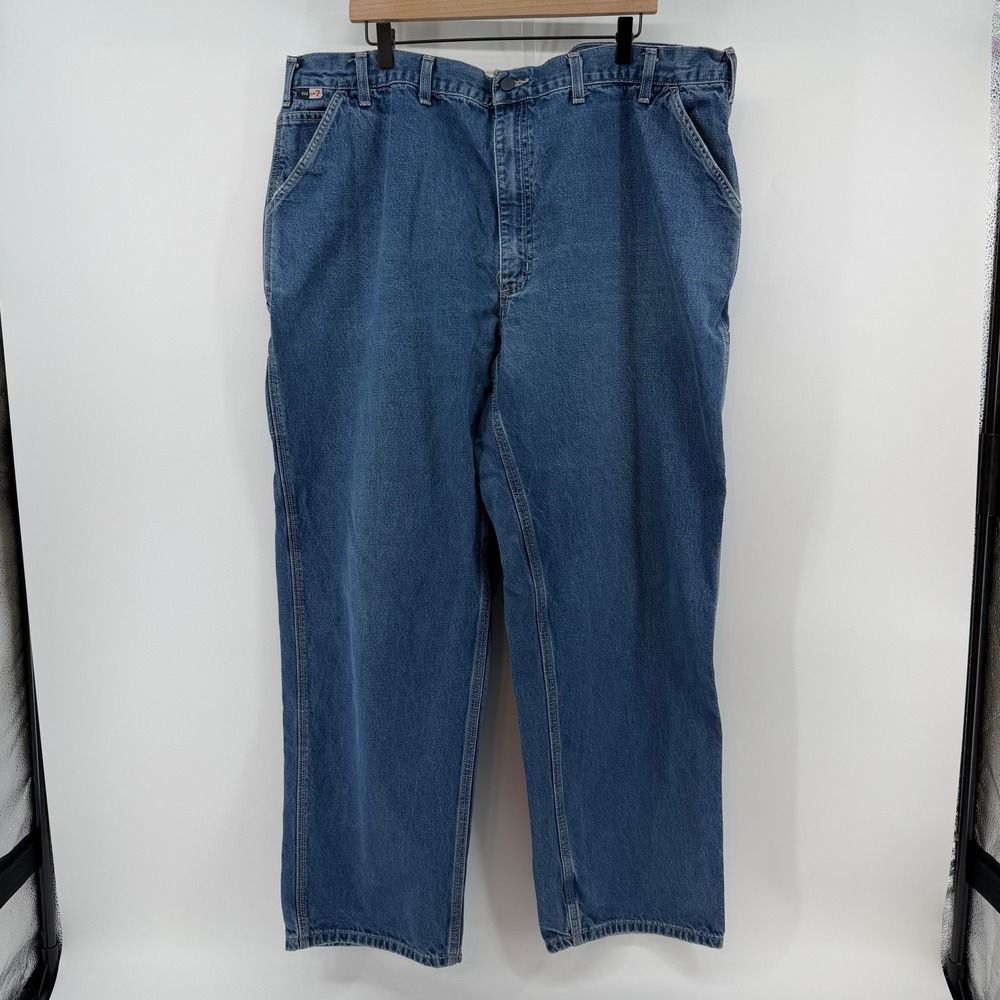 Carhartt Fire Retardant Jeans Mens 46x342 Blue FRB13-DNM Loose Fit Workwear